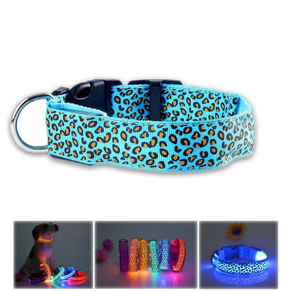 Leopard Prints Glowing LED Dog Collar