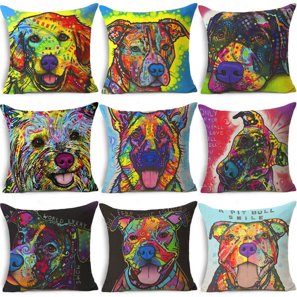 Nordic Colorful Oil Painting Cushion Cover