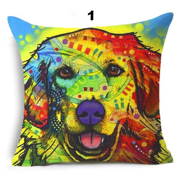 Nordic Colorful Oil Painting Cushion Cover