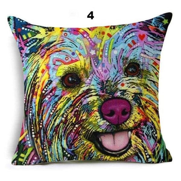 Nordic Colorful Oil Painting Cushion Cover