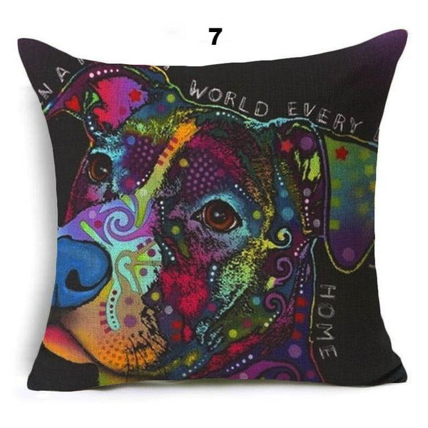 Nordic Colorful Oil Painting Cushion Cover