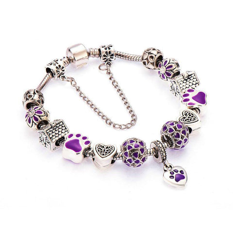 Posh Silver Plated Dog & Hearts Charm Bracelets