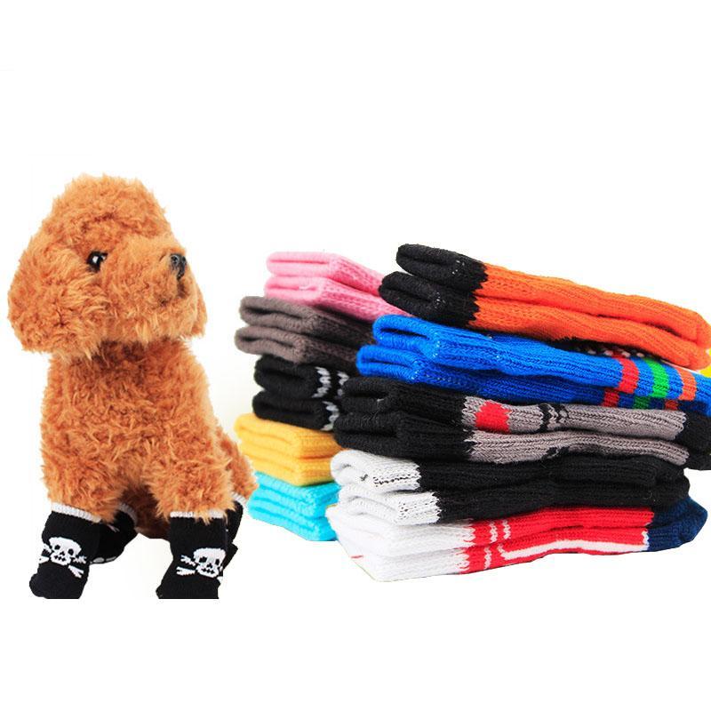 4pcs/lot Fashion Anti-Slip Dog Socks