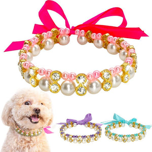 Vintage Princess Dog Pearl Necklace