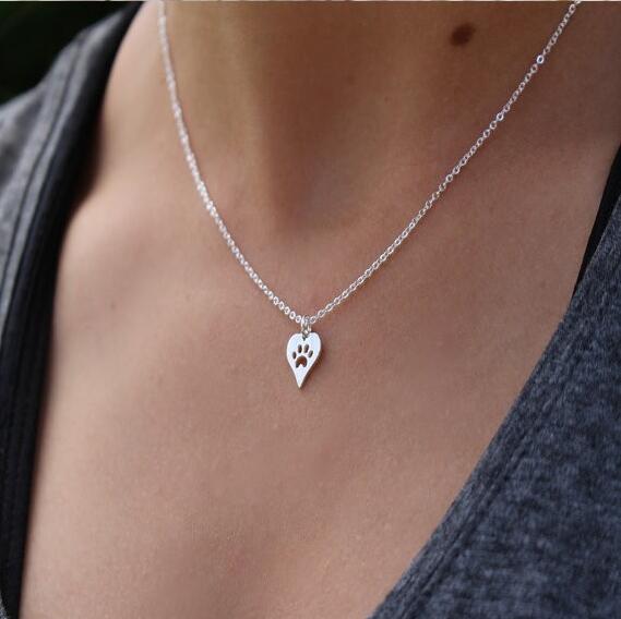 Choker Dog Paw Heart Necklace