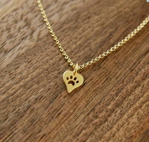 Choker Dog Paw Heart Necklace