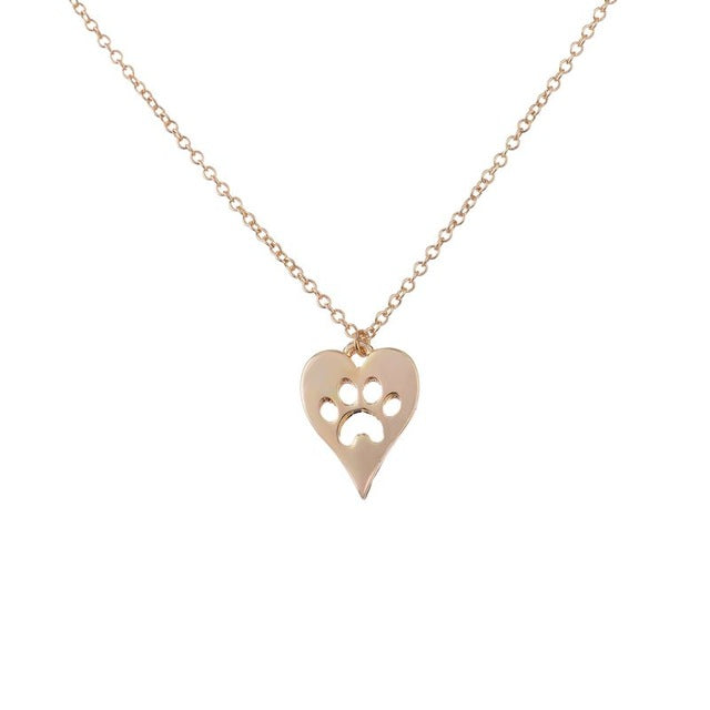 Choker Dog Paw Heart Necklace