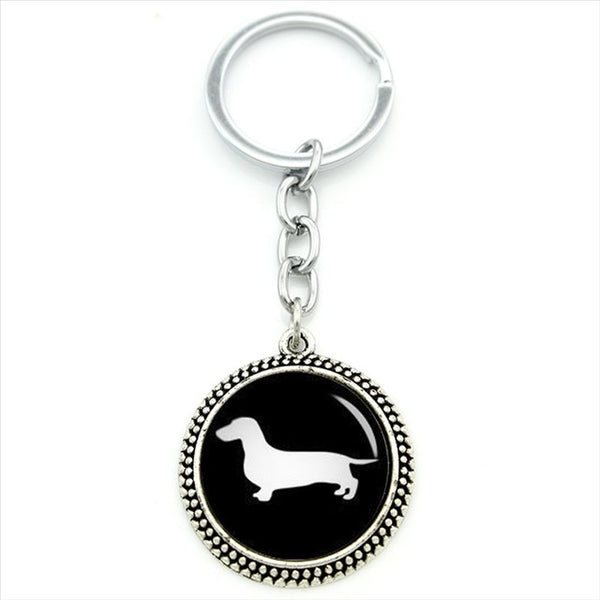 Black and White Dog Key Chain