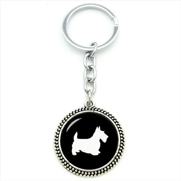 Black and White Dog Key Chain