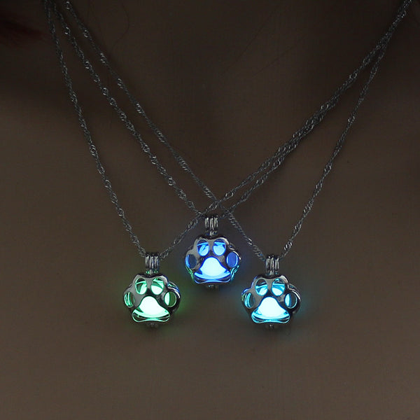 Glow In The Dark Paw Necklace