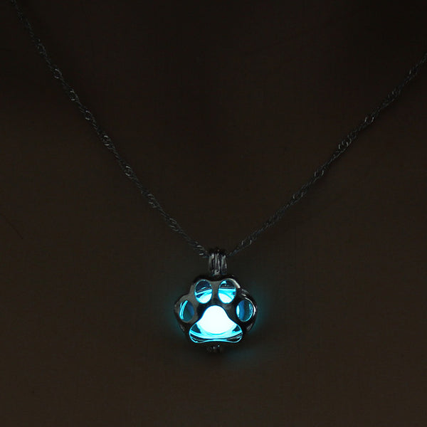 Glow In The Dark Paw Necklace