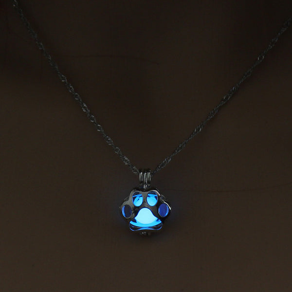 Glow In The Dark Paw Necklace