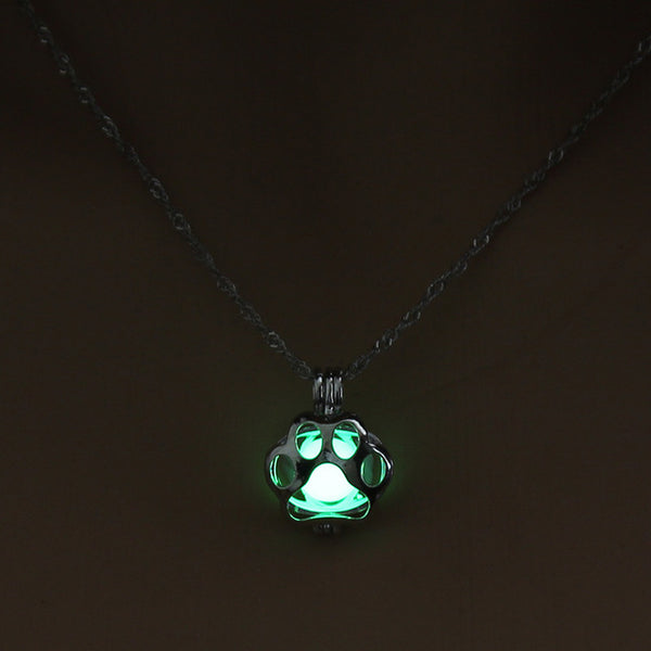 Glow In The Dark Paw Necklace