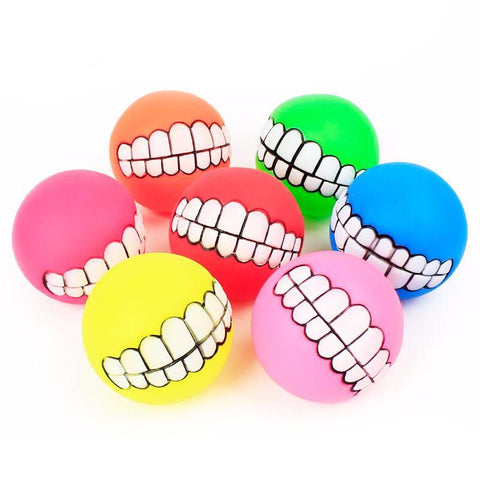 Funny Teeth Dog Squeaky Ball Toy