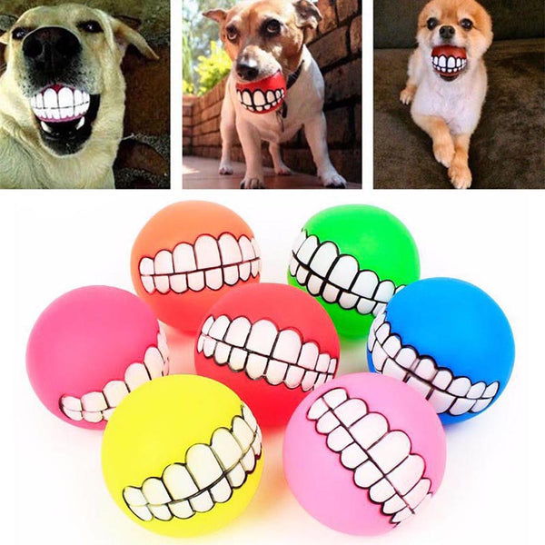 Funny Teeth Dog Squeaky Ball Toy